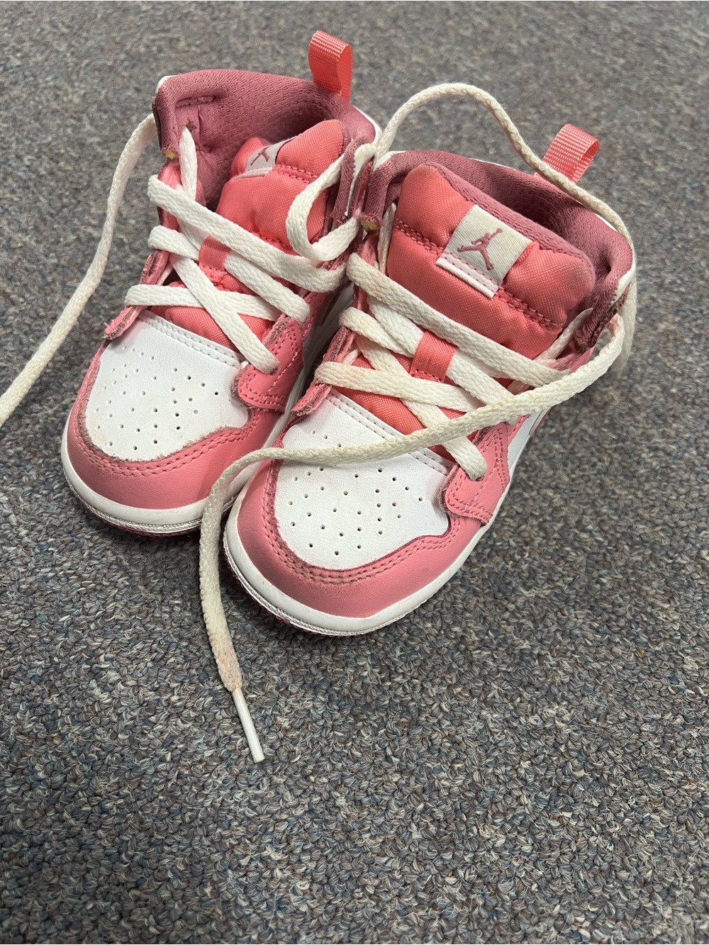 Baby/Toddler Pink and White High-Top Sneakers